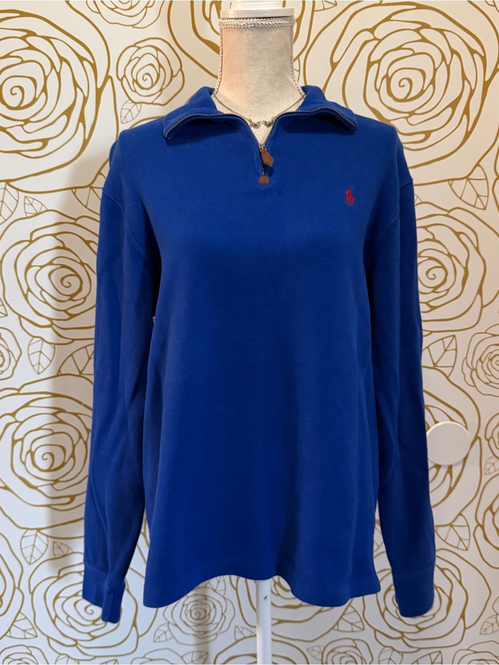 Polo by Ralph Lauren Women's Royal Blue quarter-zip pullover Sweater